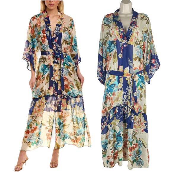 Johnny Was Emma Astrid Kimono Floral Print Full Length Size M - Picture 3 of 12